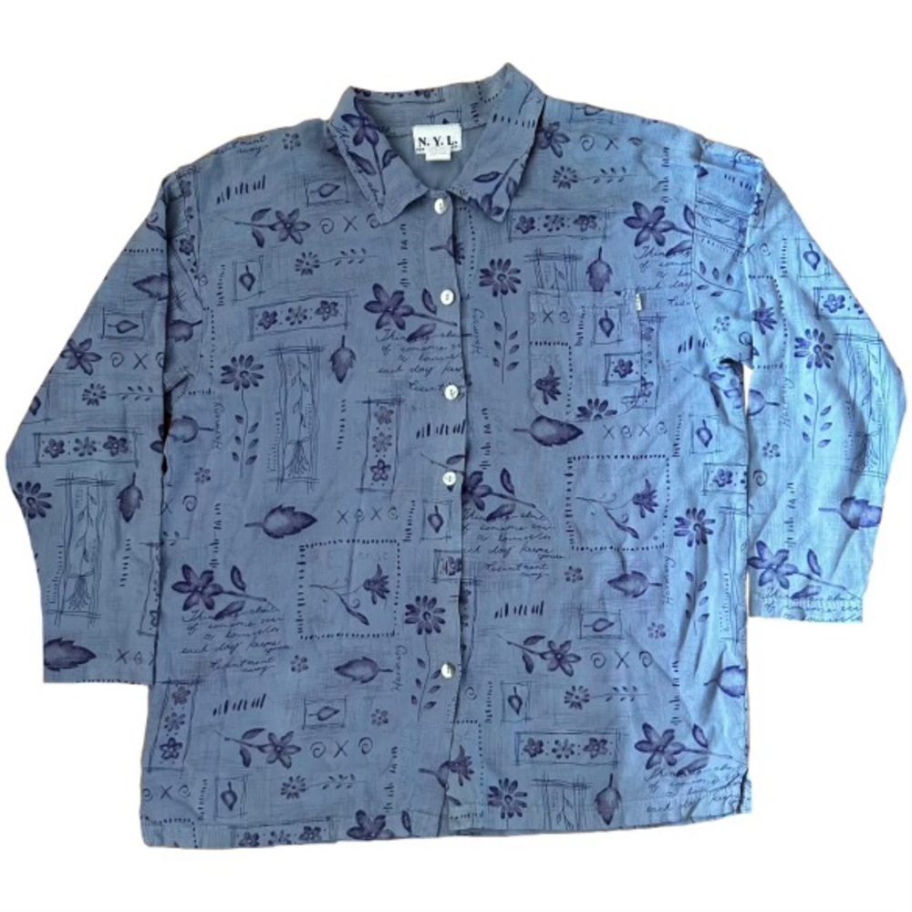 Lavender Vintage Rayon Buttoned Dress Shirt